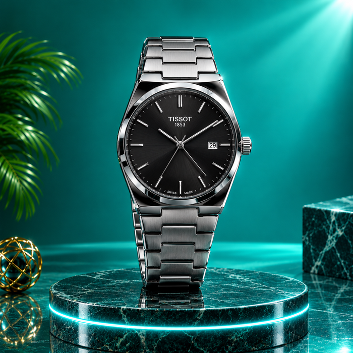 Premium Black Dial Stainless Steel Watch