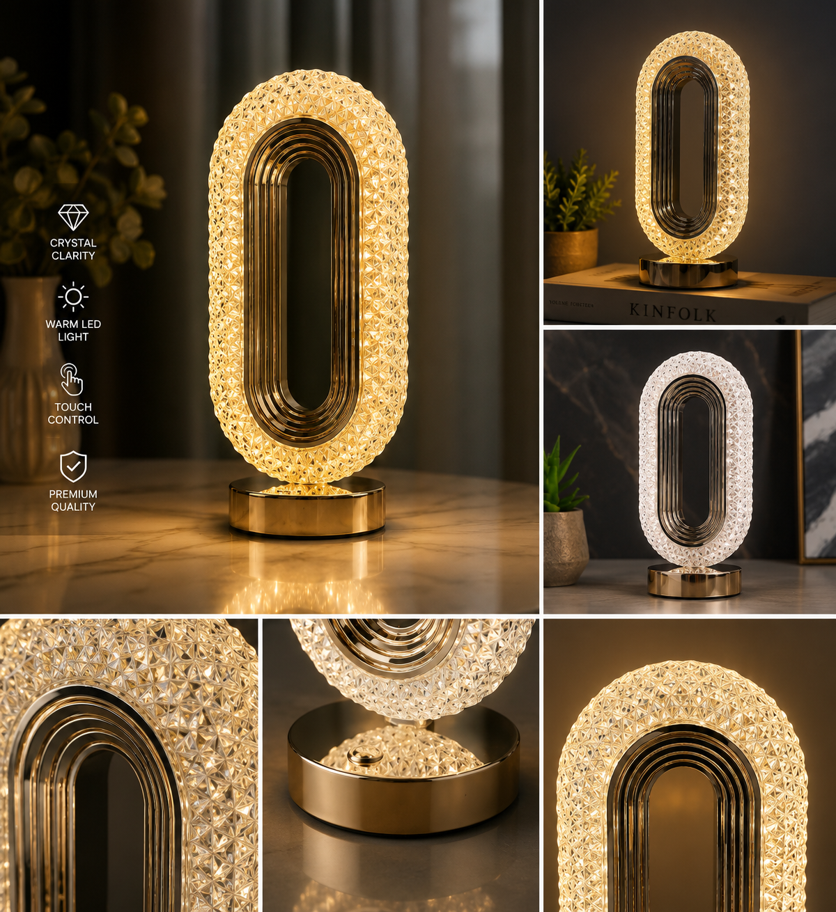 Crystal Luxury Modern LED Table Lamp