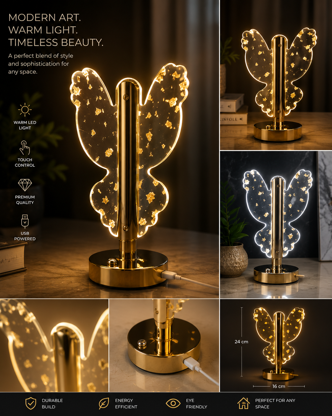 Crystal Luxury Modern LED Table Lamp